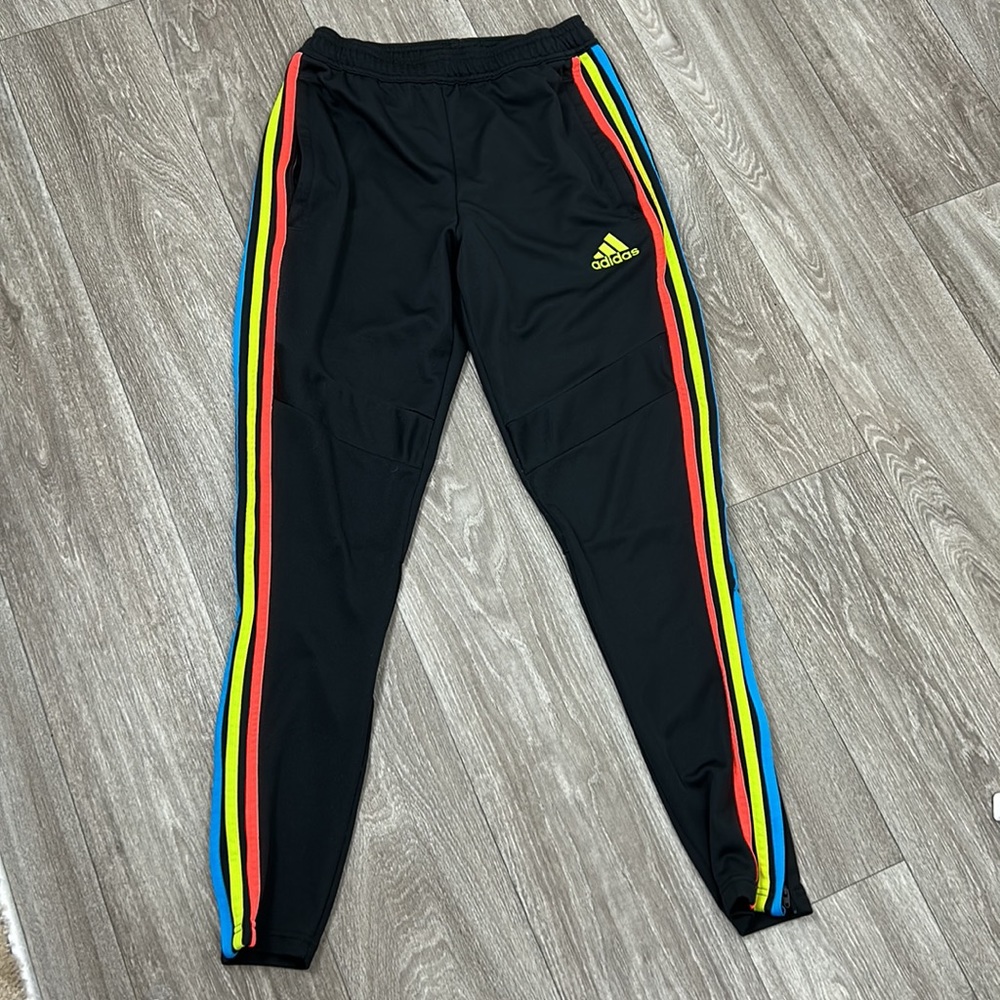 Adidas colorful striped track pants